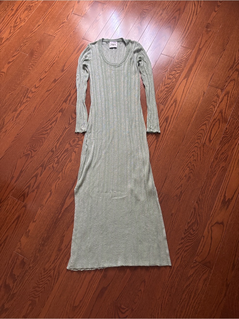 Zara Iridescent Green Maxi Dress - M